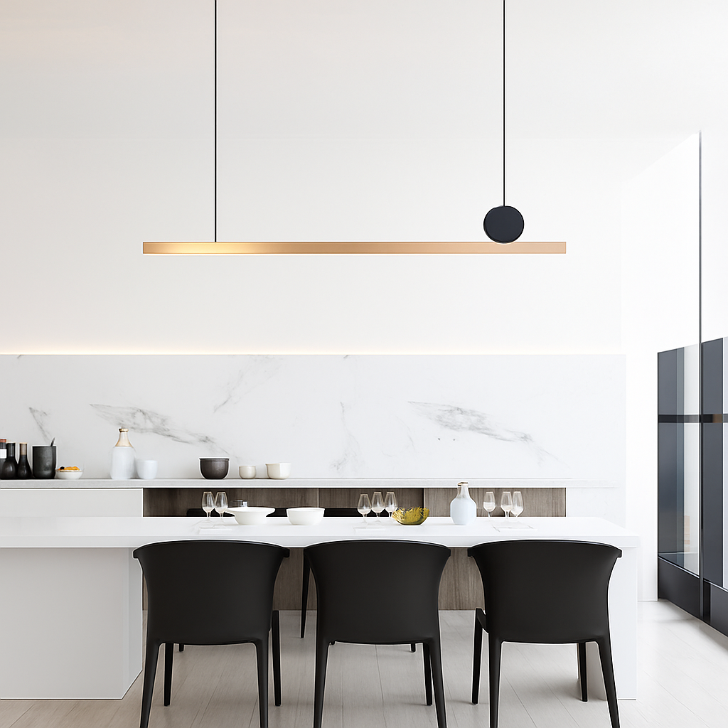 suspension led personnalisée en acier inoxydable pour décoration intérieure - vue 6 sur 7