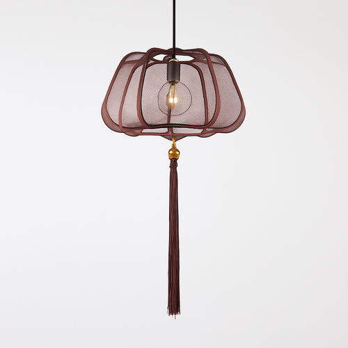 Suspension LED style chinois en tissu - vue 15 sur 18
