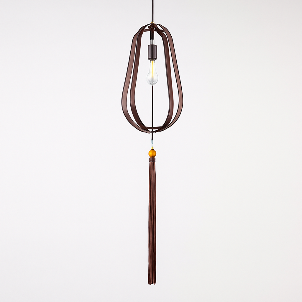 Suspension LED style chinois en tissu - vue 16 sur 18
