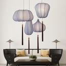 Suspension LED style chinois en tissu