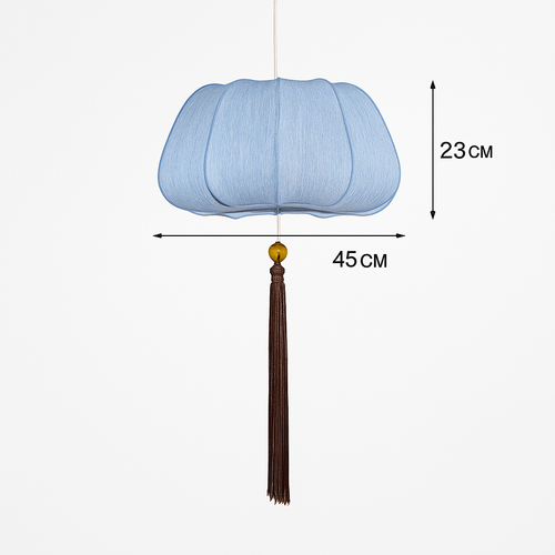 Suspension LED style chinois en tissu - vue 6 sur 18