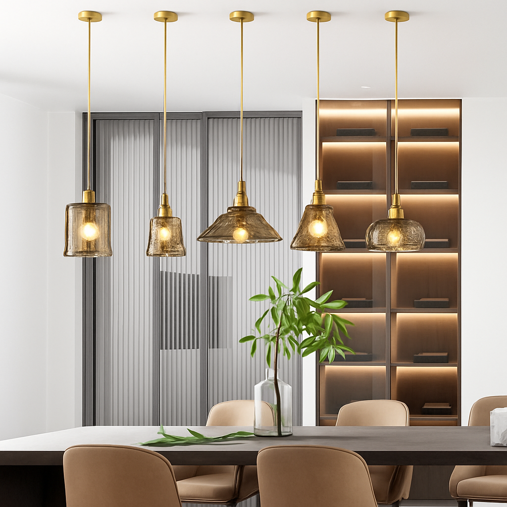 Suspension LED style vintage en verre Dolkie - vue 2 sur 20