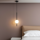Suspension LED tube doré et boule