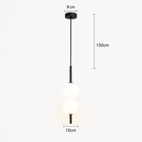 Suspension LED tube doré et boule