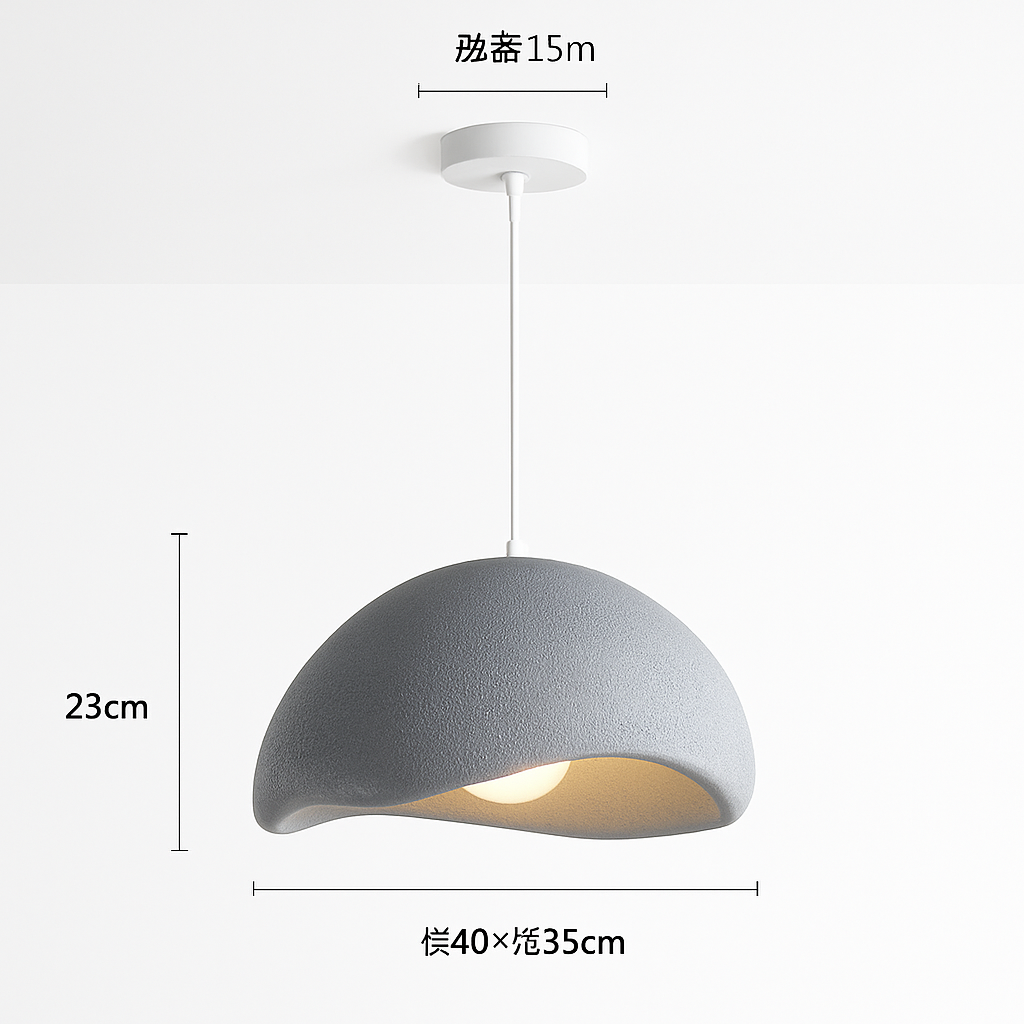 suspension à led wabi-sabi en résine créative pour décoration intérieure - vue 7 sur 23