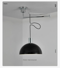Suspension métal chromé réglable long bras