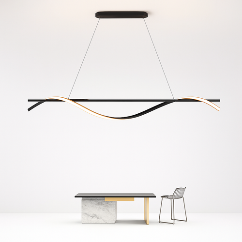 suspension minimaliste en aluminium fer lumière led lustre - vue 2 sur 10