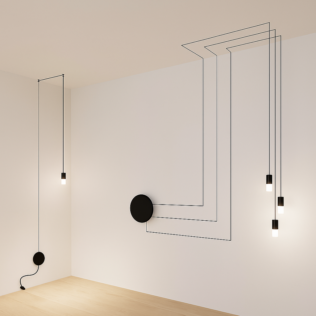 suspension moderne à corde pour un éclairage contemporain élégant - vue 3 sur 12