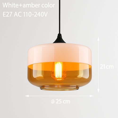 Suspension moderne design en verre et métal Loft - vue 20 sur 21