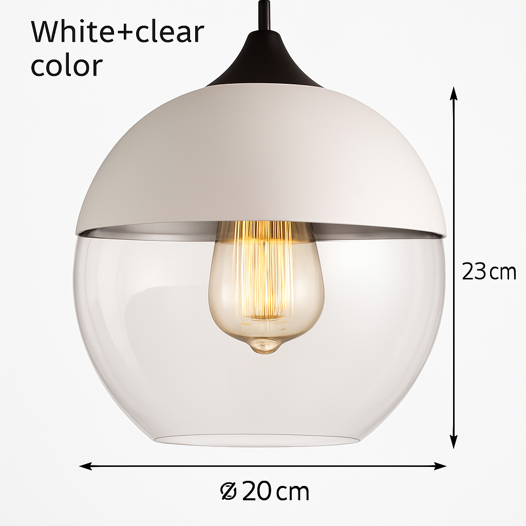 Suspension moderne design en verre et métal Loft - vue 20 sur 21