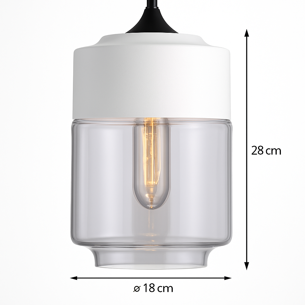 Suspension moderne design en verre et métal Loft - vue 9 sur 21