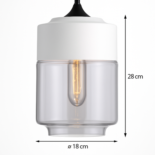 Suspension moderne design en verre et métal Loft - vue 10 sur 21