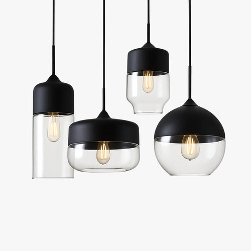 Suspension moderne design en verre et métal Loft - vue 2 sur 21