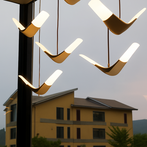 suspension moderne design oiseau volant éclairage tricolore led - vue 3 sur 13