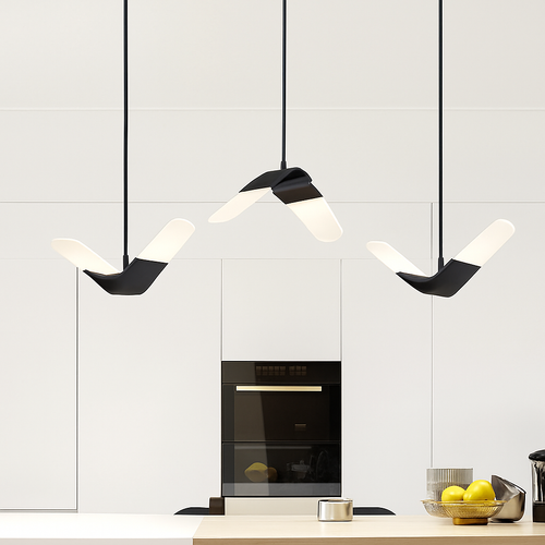 suspension moderne design oiseau volant éclairage tricolore led - vue 5 sur 13