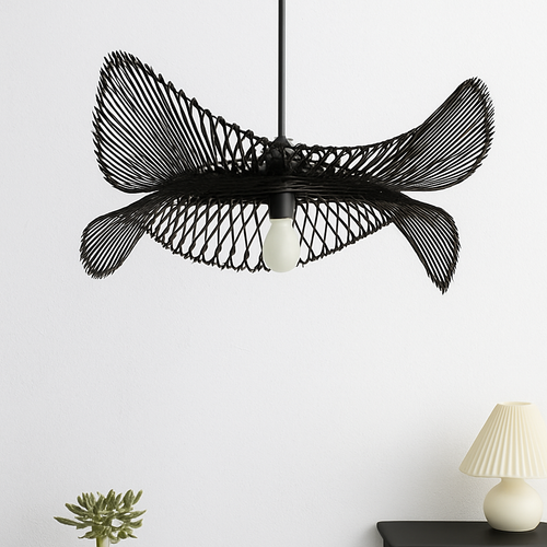 suspension moderne en bambou pour décoration intérieure artisanale - vue 3 sur 6