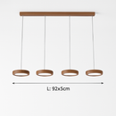 suspension moderne en bois à trois têtes minimaliste