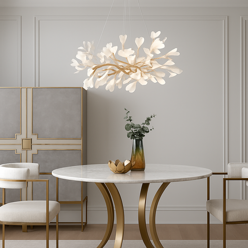 suspension moderne en forme de feuilles d'acrylique avec cordon réglable - vue 3 sur 10