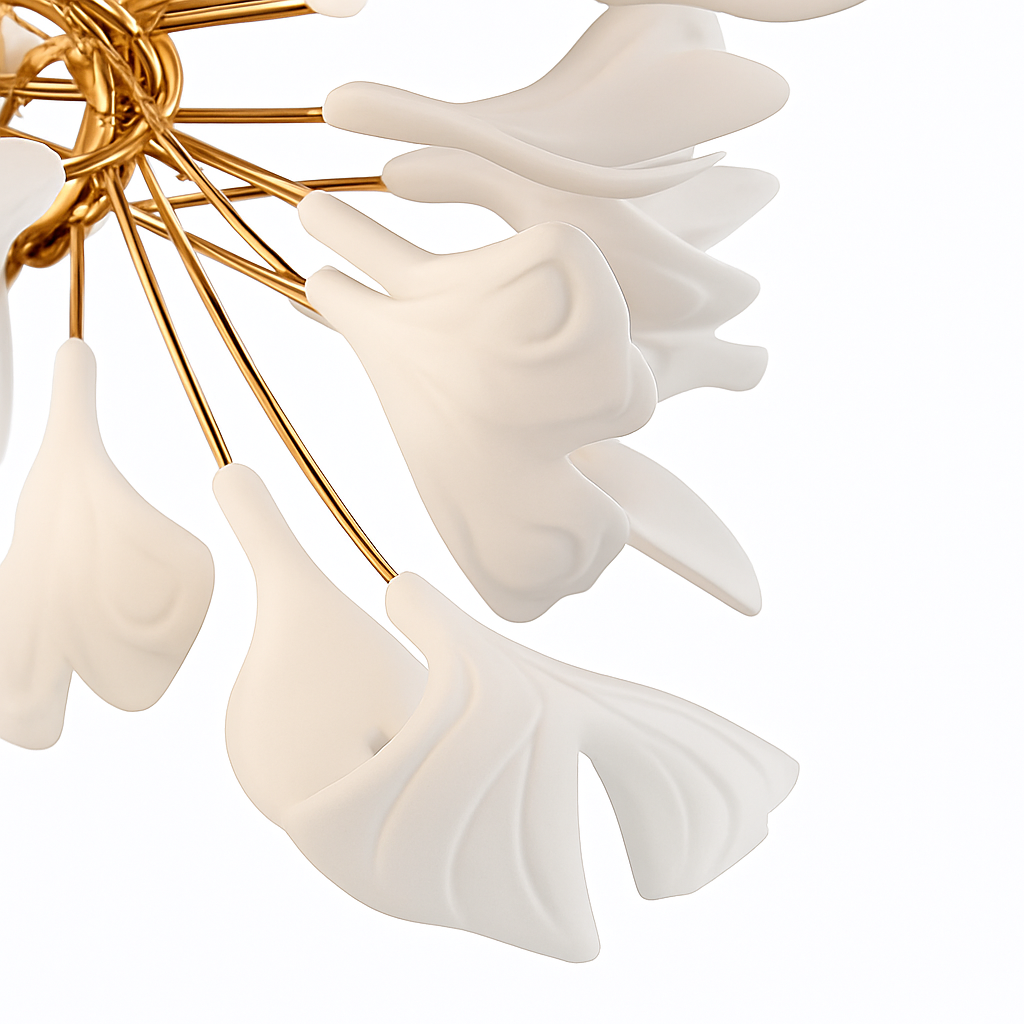 suspension moderne en forme de feuilles d'acrylique avec cordon réglable - vue 6 sur 10