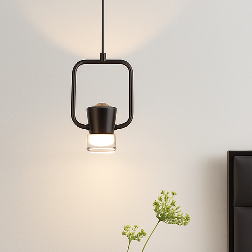 suspension moderne en métal avec projecteur rotatif réglable - vue 2 sur 7