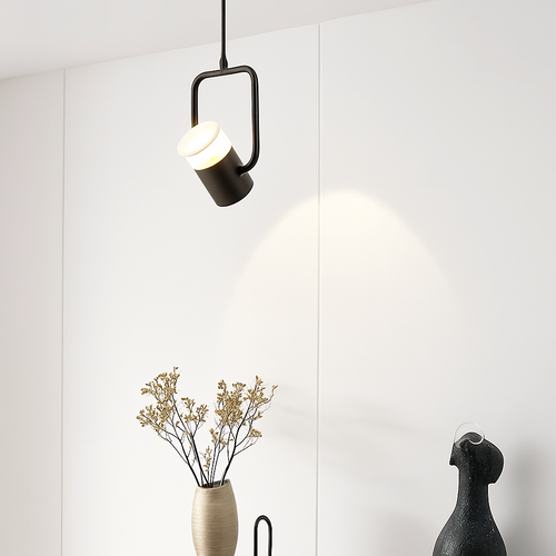 suspension moderne en métal avec projecteur rotatif réglable - vue 3 sur 7