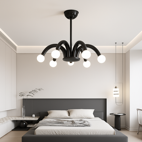 suspension moderne en métal style art déco - vue 4 sur 9