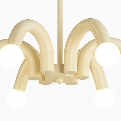 suspension moderne en métal style art déco - vue 8 sur 9