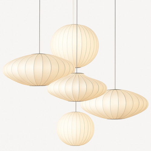 Suspension moderne en papier style japonais Silk - vue 6 sur 30