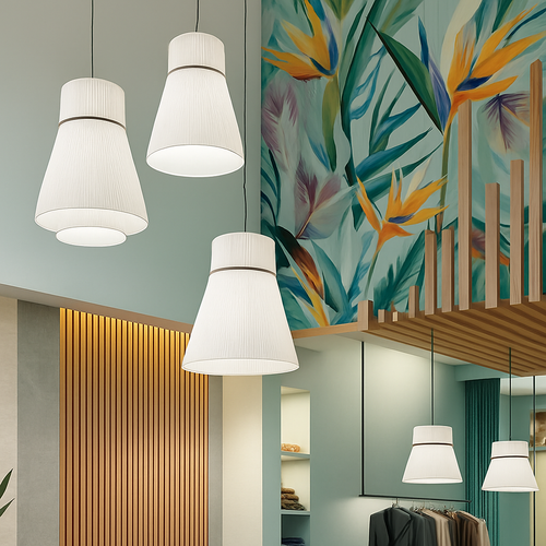 suspension moderne en tissu pour restaurant et café - vue 4 sur 15