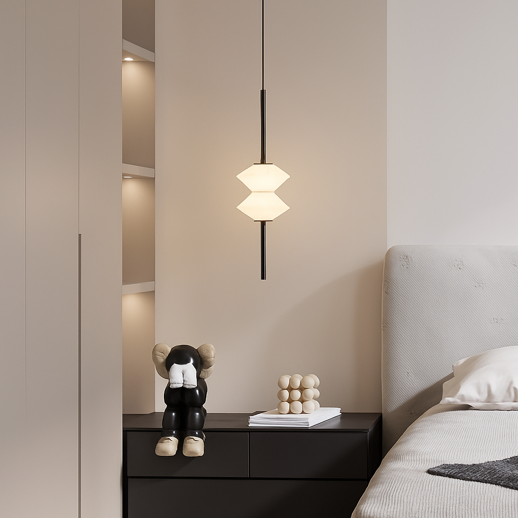 suspension moderne en verre avec fil métallique réglable - vue 3 sur 10
