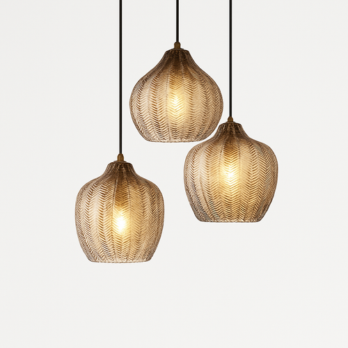 Suspension moderne en verre fumé (plusieurs formes) Guezra - vue 2 sur 16