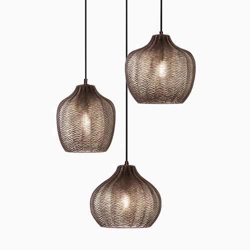 Suspension moderne en verre fumé (plusieurs formes) Guezra - vue 3 sur 16