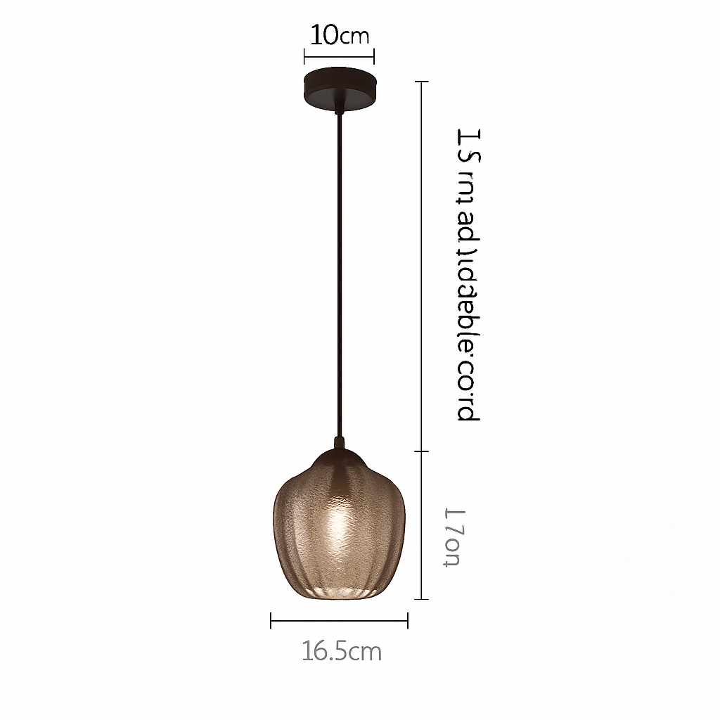 Suspension moderne en verre fumé (plusieurs formes) Guezra - vue 12 sur 16