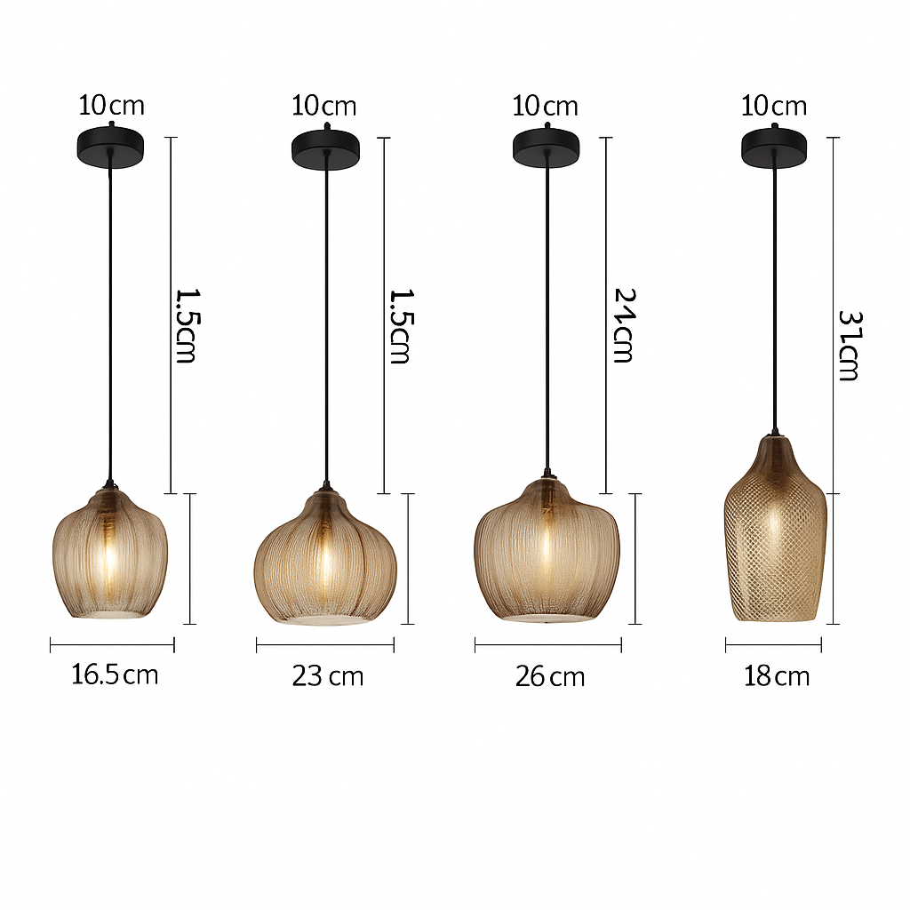 Suspension moderne en verre fumé (plusieurs formes) Guezra - vue 16 sur 16