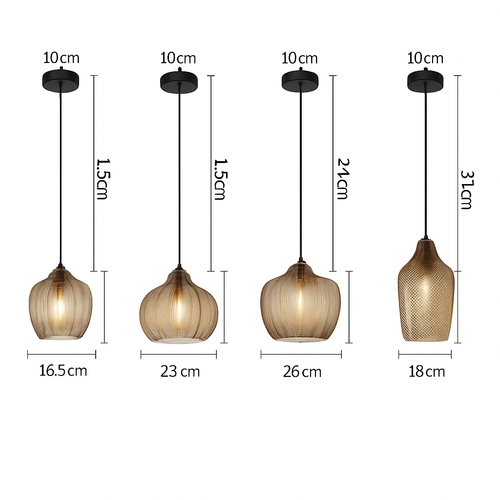 Suspension moderne en verre fumé (plusieurs formes) Guezra - vue 17 sur 16