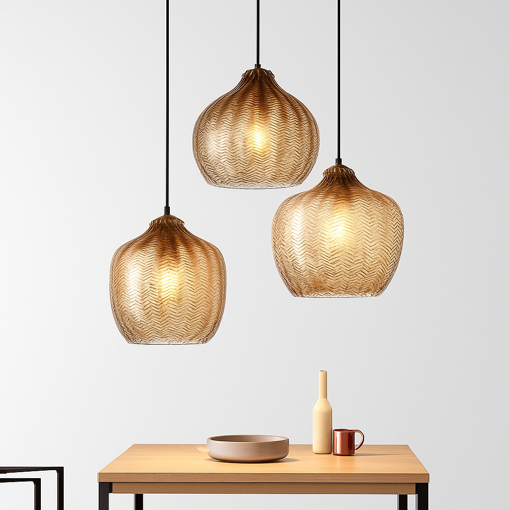 Suspension moderne en verre fumé (plusieurs formes) Guezra - vue 7 sur 16