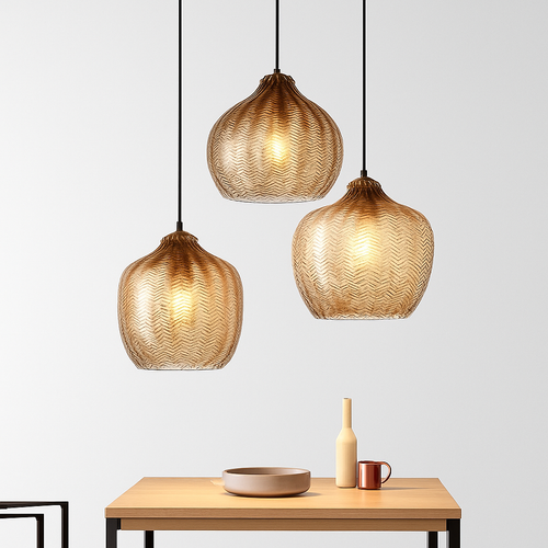 Suspension moderne en verre fumé (plusieurs formes) Guezra - vue 8 sur 16