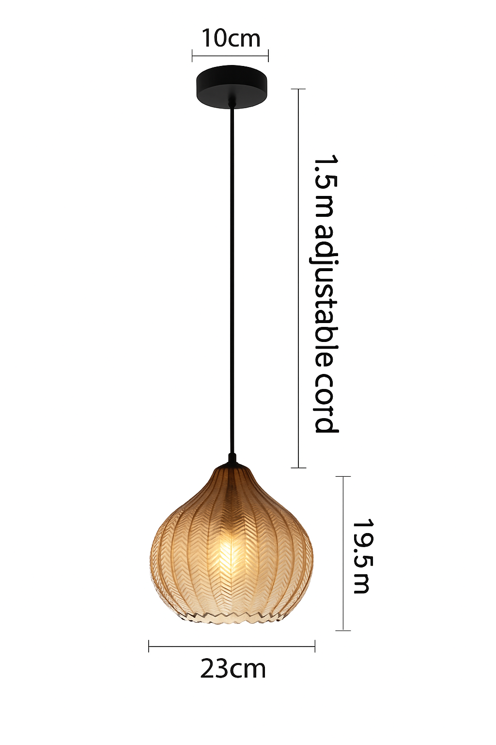 Suspension moderne en verre fumé (plusieurs formes) Guezra - vue 9 sur 16