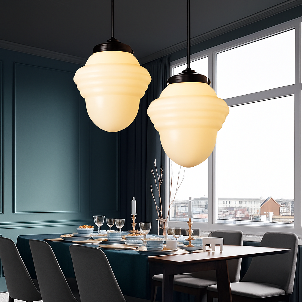 suspension moderne en verre à led pour intérieur élégant - vue 3 sur 21