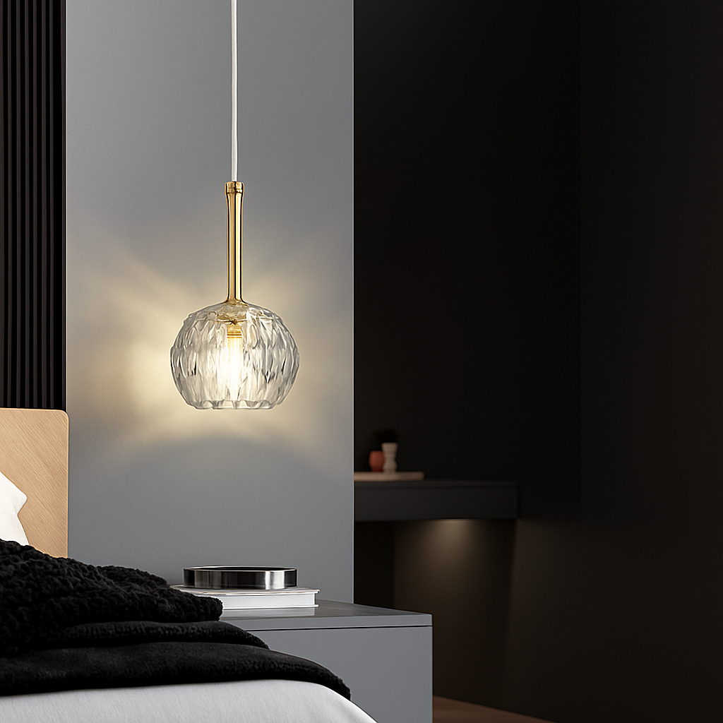 Suspension moderne LED avec abat-jour en cristal Ansley - vue 6 sur 10