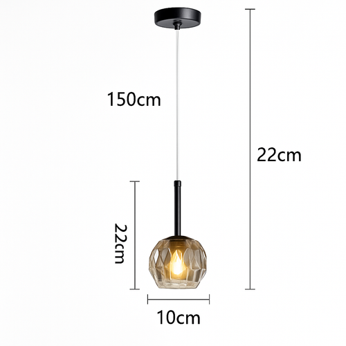 Suspension moderne LED avec abat-jour en cristal Ansley - vue 8 sur 10