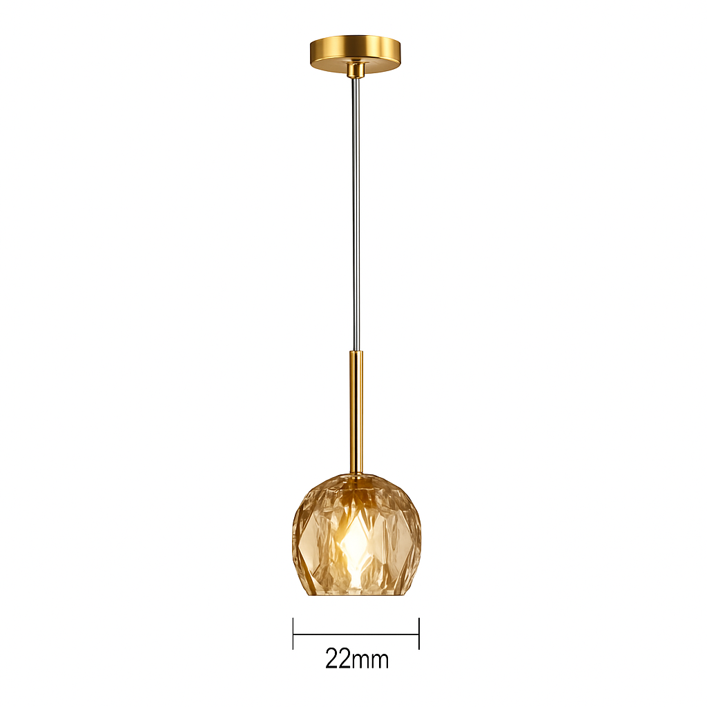Suspension moderne LED avec abat-jour en cristal Ansley