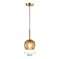 Suspension moderne LED avec abat-jour en cristal Ansley