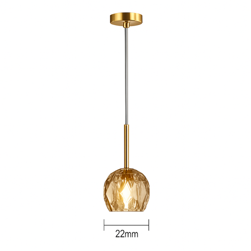 Suspension moderne LED avec abat-jour en cristal Ansley