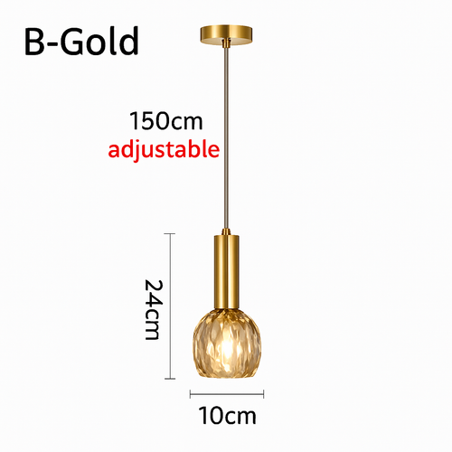Suspension moderne LED avec abat-jour en cristal Ansley - vue 11 sur 10
