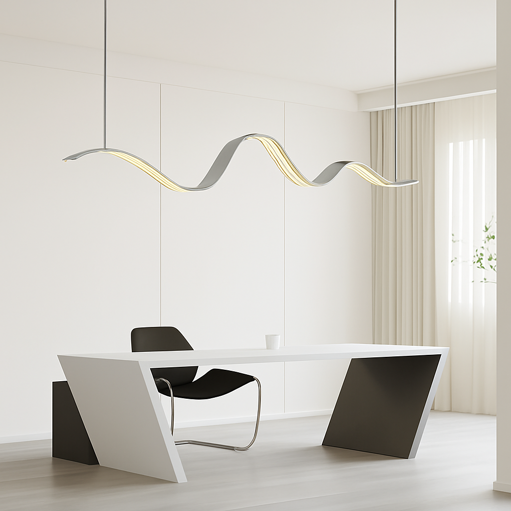 suspension moderne linéaire lumière pour décoration de table à manger - vue 3 sur 14