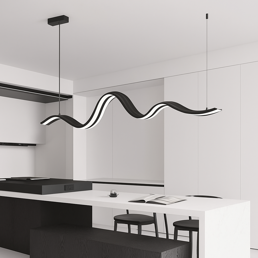 suspension moderne linéaire lumière pour décoration de table à manger - vue 4 sur 14