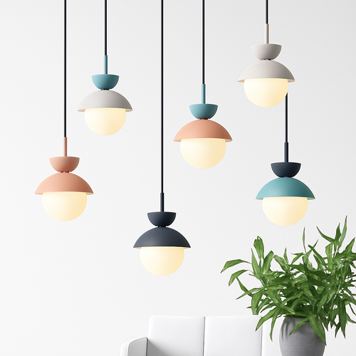 Suspension moderne nordique boule de verre luminaires suspendus suspension cuisine salle à manger chambre décor à la maison luminaire lustre - vue 5 sur 22