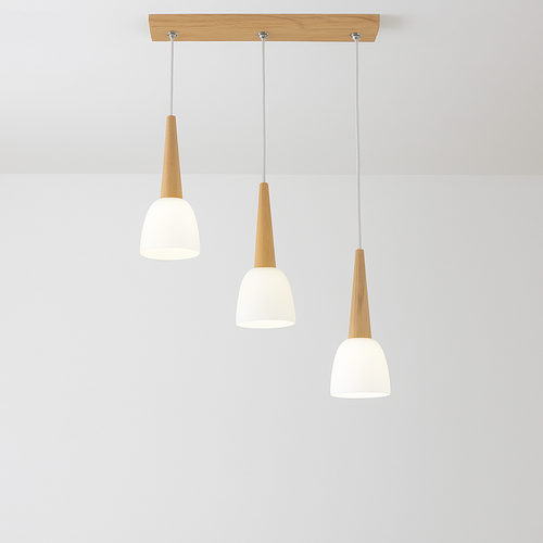 suspension modernes en bois gzmj avec support led - vue 8 sur 10