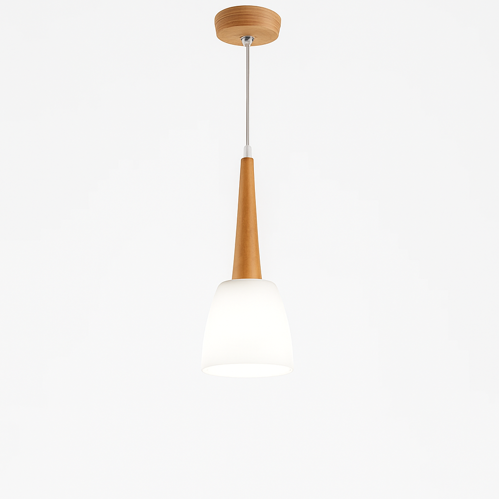suspension modernes en bois gzmj avec support led - vue 10 sur 10